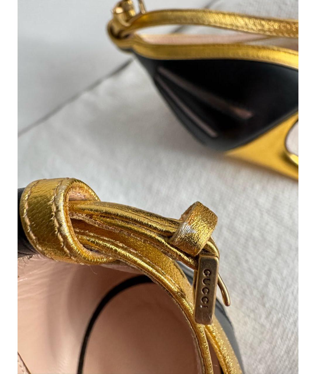 GUCCI Черные кожаные босоножки, фото 7