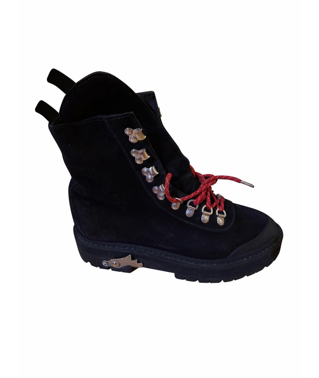 OFF-WHITE Черные замшевые ботинки, фото 1