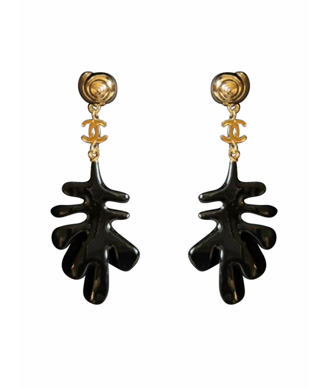 CHANEL Черные серьги, фото 1