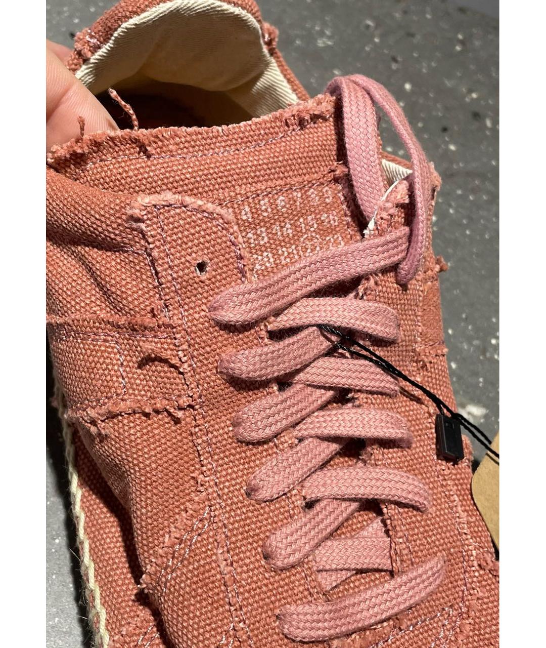 MAISON MARGIELA Коралловые текстильные кеды, фото 5