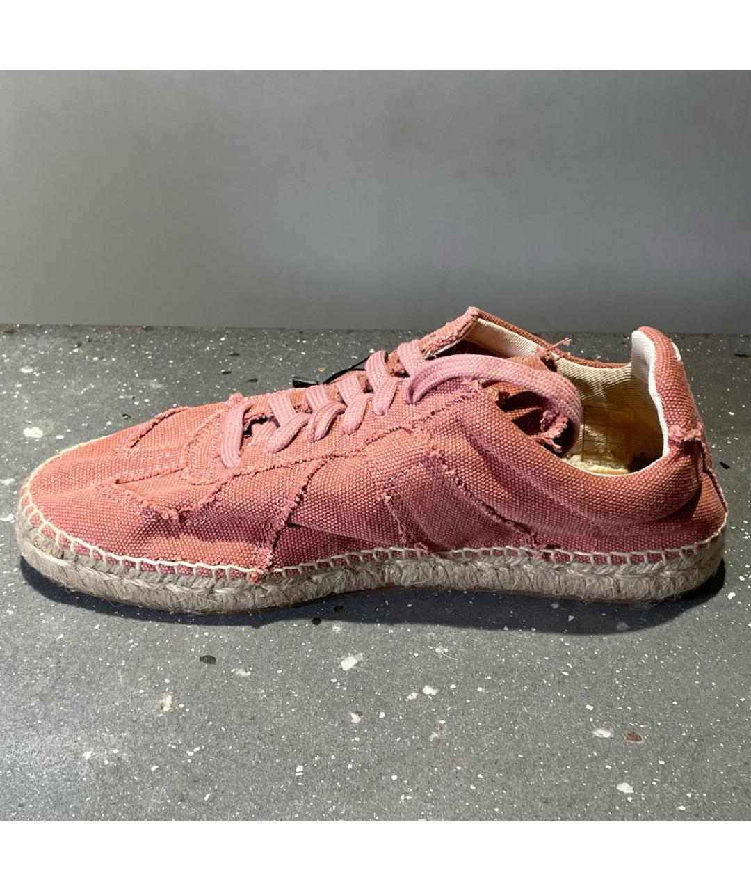 MAISON MARGIELA Коралловые текстильные кеды, фото 7