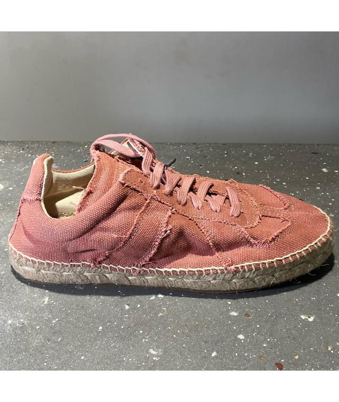 MAISON MARGIELA Коралловые текстильные кеды, фото 9