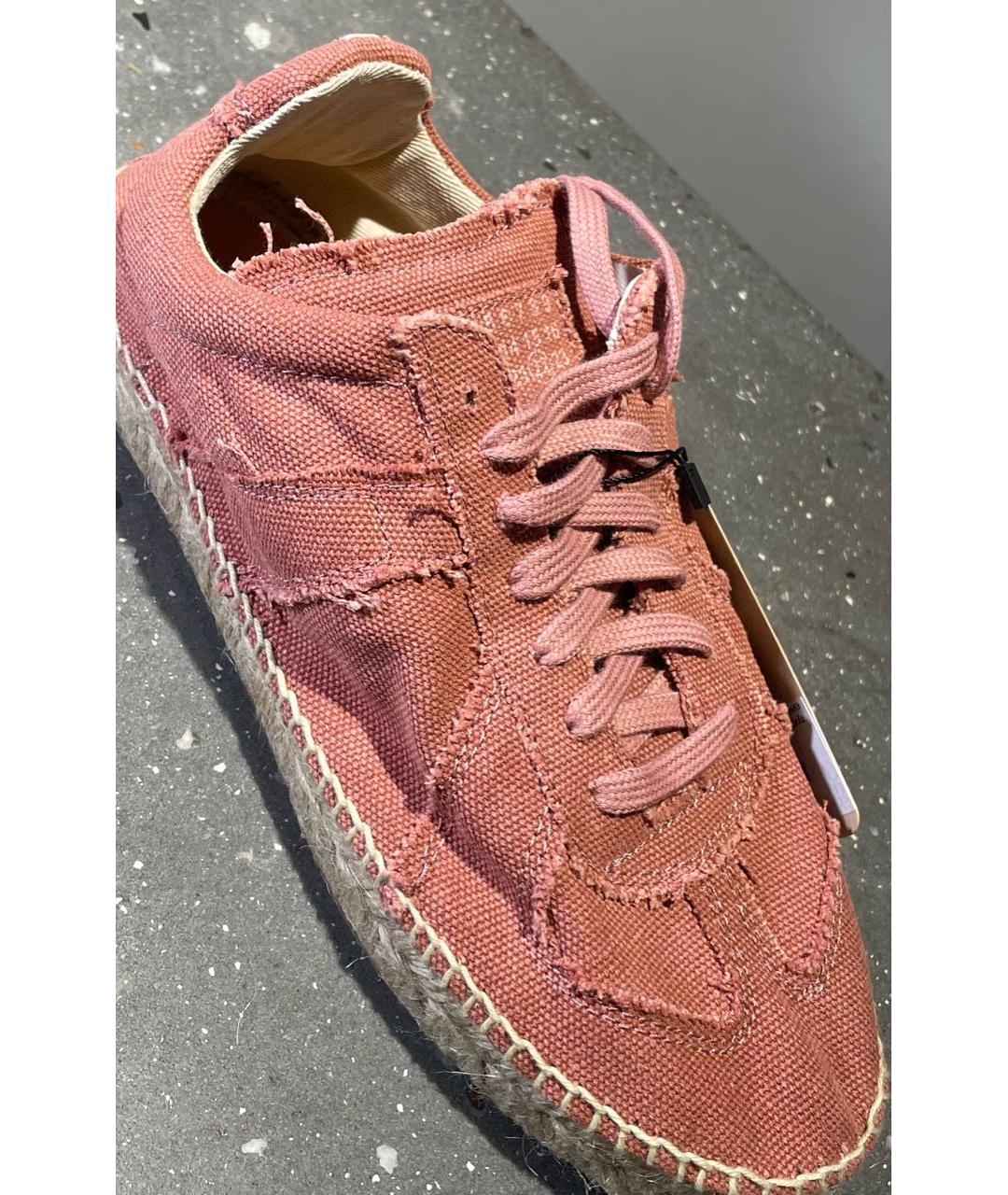 MAISON MARGIELA Коралловые текстильные кеды, фото 4