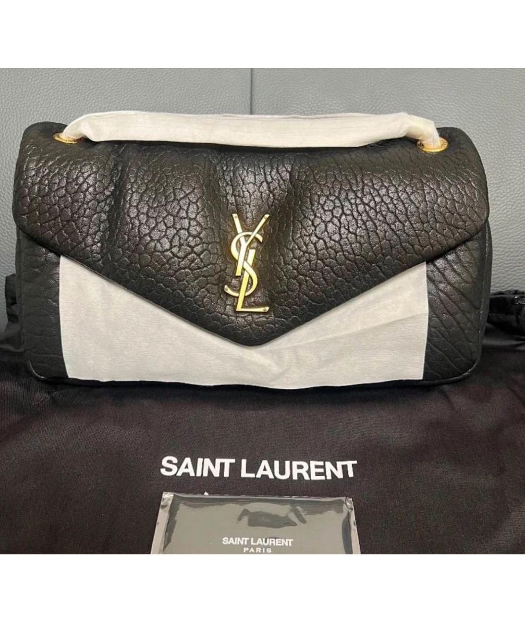 SAINT LAURENT Черная кожаная сумка через плечо, фото 5
