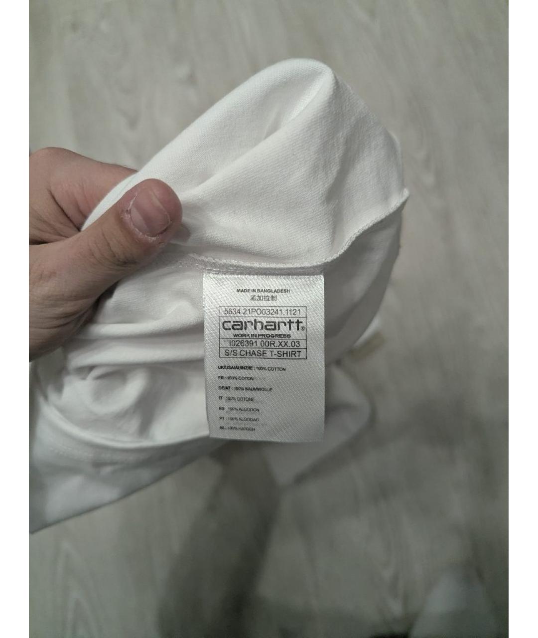 CARHARTT WIP Белая хлопковая футболка, фото 4