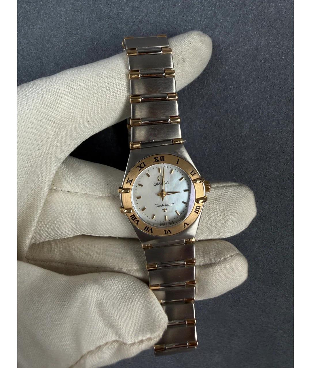 OMEGA Белые часы из желтого золота, фото 2