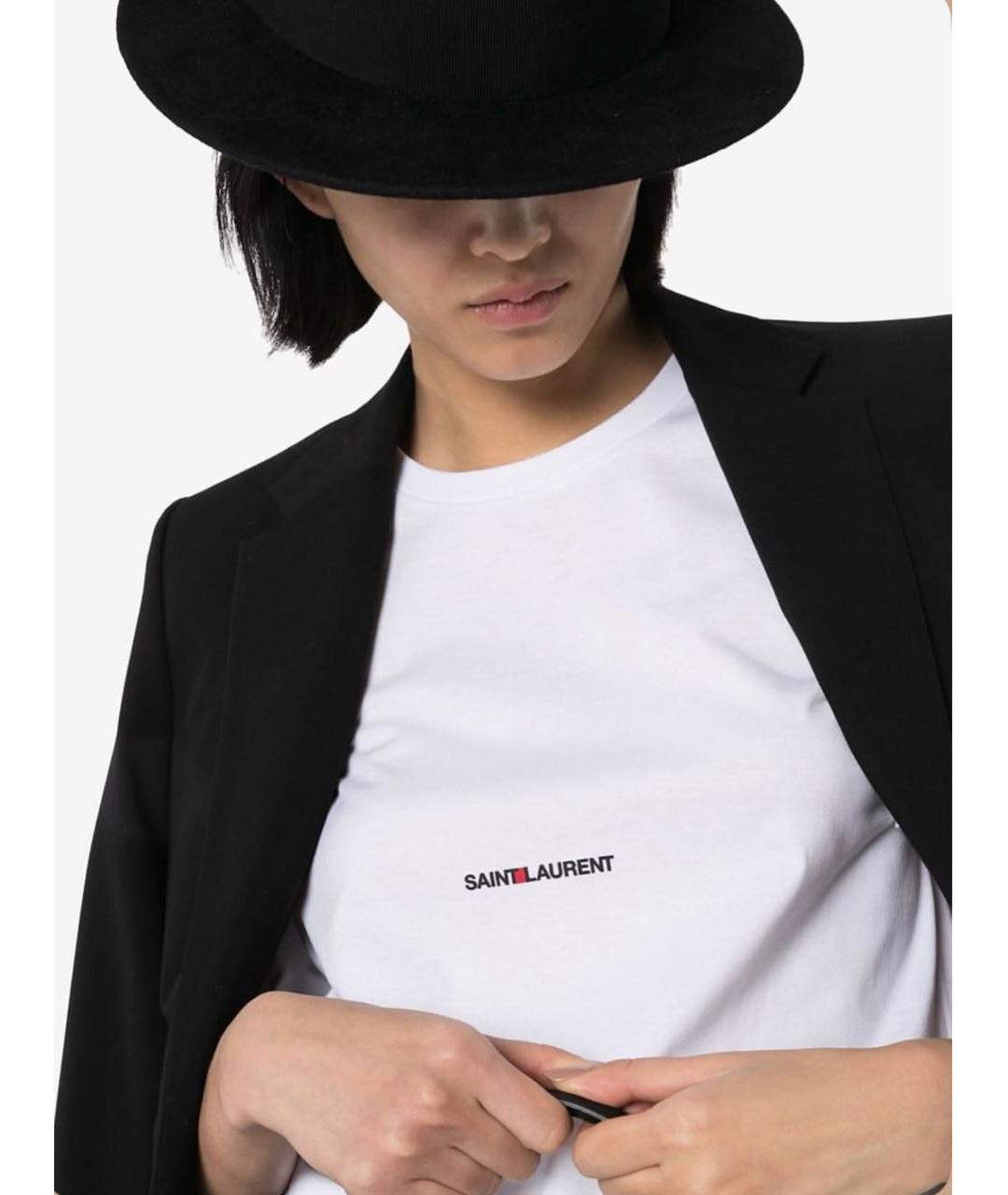 SAINT LAURENT Белая хлопковая футболка, фото 7