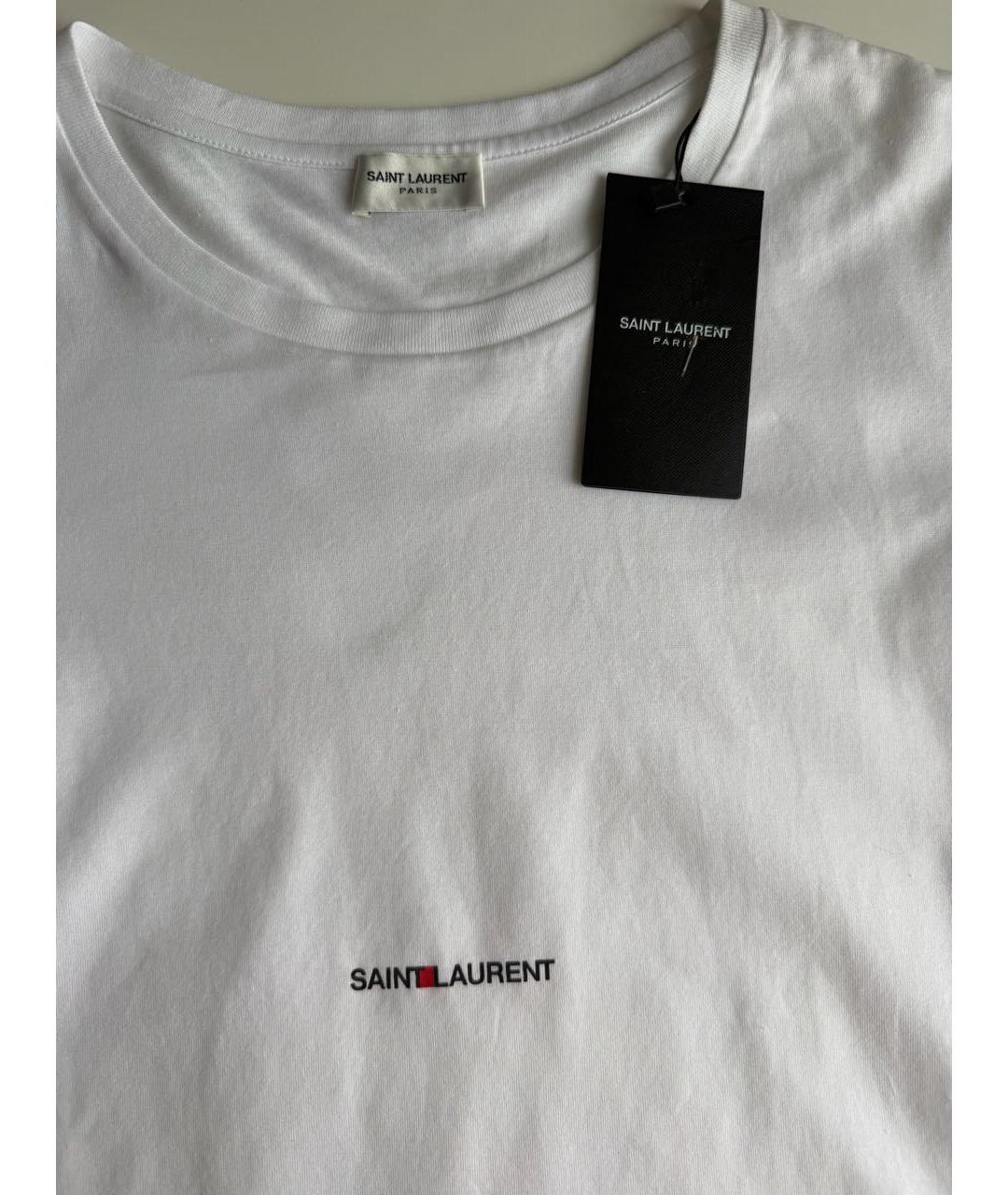 SAINT LAURENT Белая хлопковая футболка, фото 3