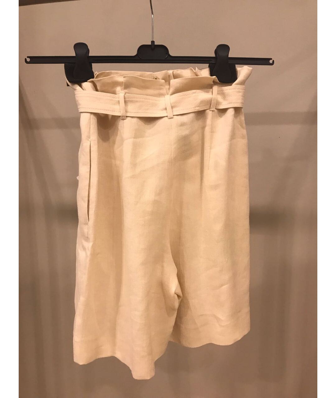 MAX MARA STUDIO Бежевые льняные шорты, фото 2