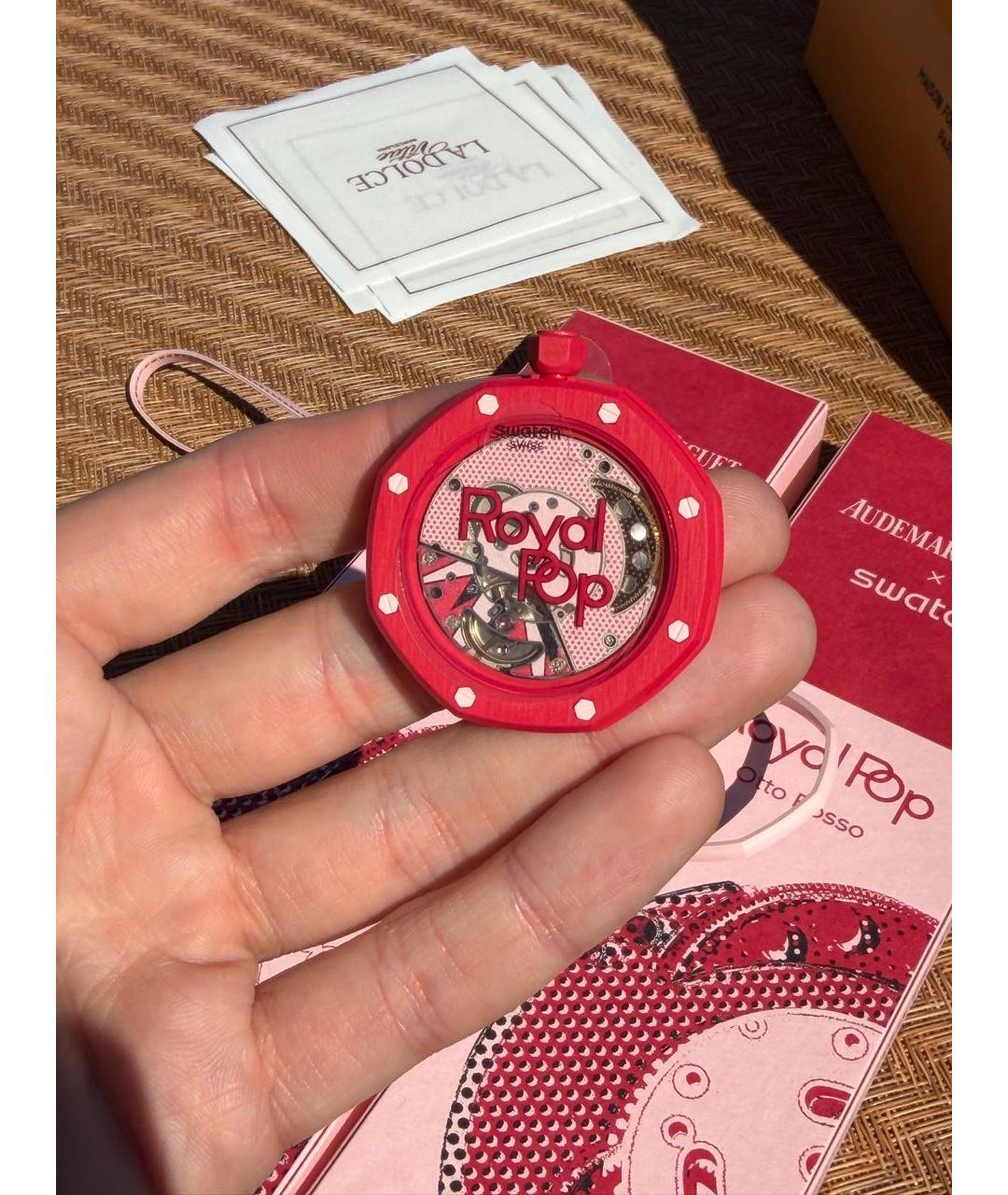 Swatch Красные часы, фото 2