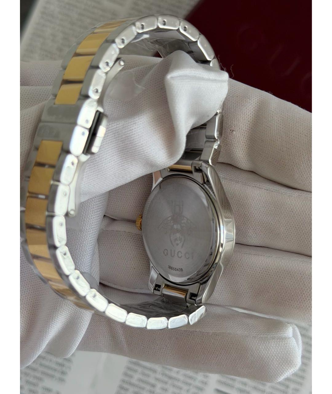 GUCCI Серебряные металлические часы, фото 5