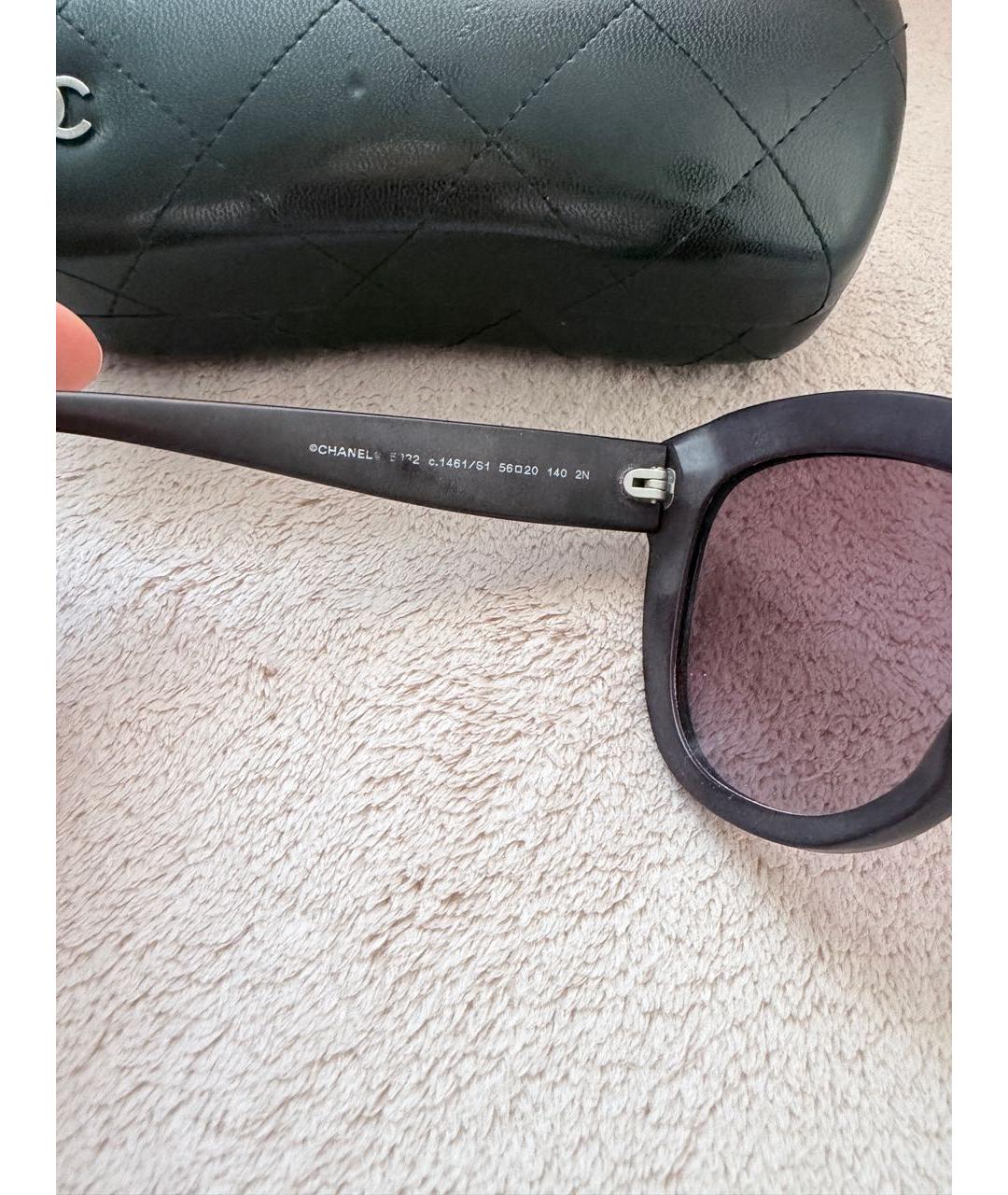 CHANEL Бордовые пластиковые солнцезащитные очки, фото 3
