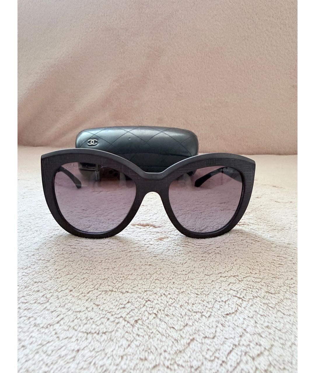 CHANEL Бордовые пластиковые солнцезащитные очки, фото 4
