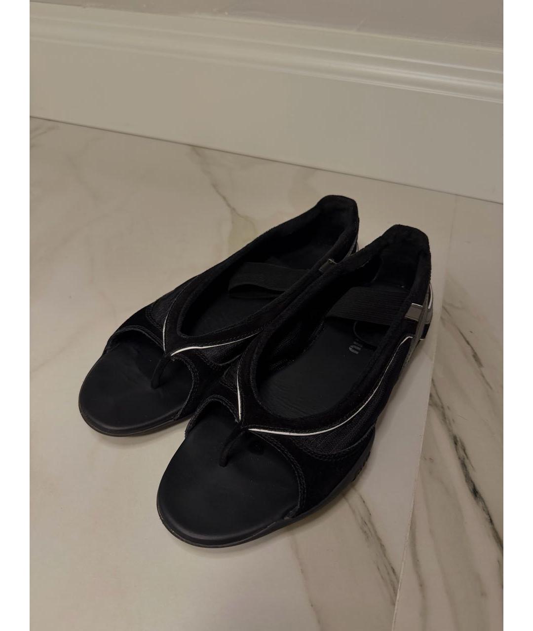 MIU MIU Черные кожаные балетки, фото 5