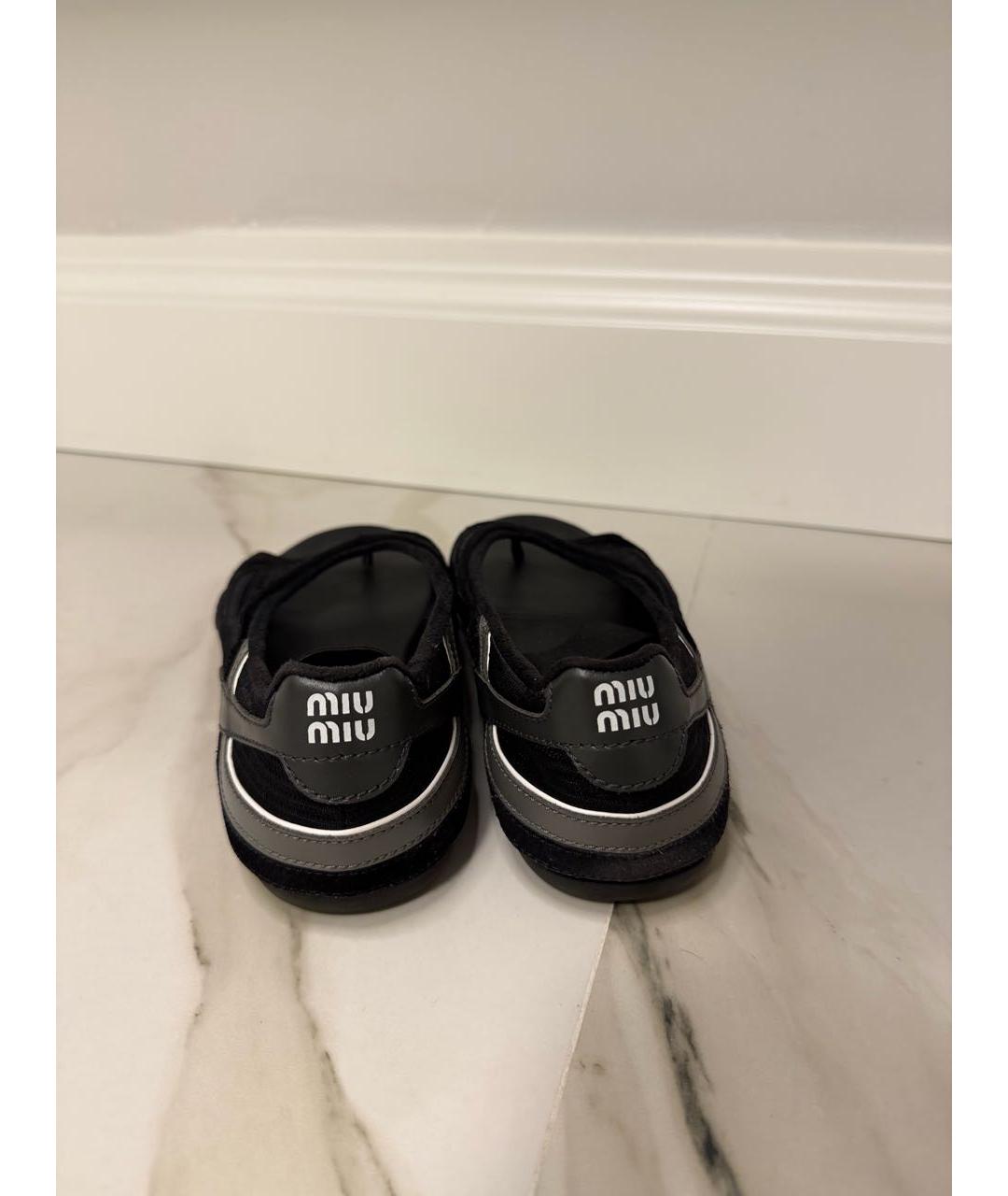 MIU MIU Черные кожаные балетки, фото 3