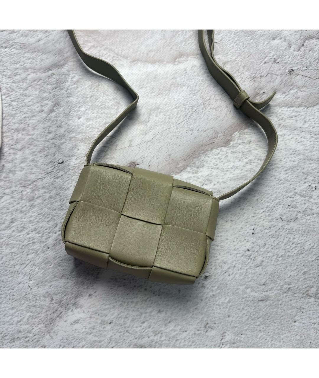 BOTTEGA VENETA Салатовая кожаная сумка через плечо, фото 9