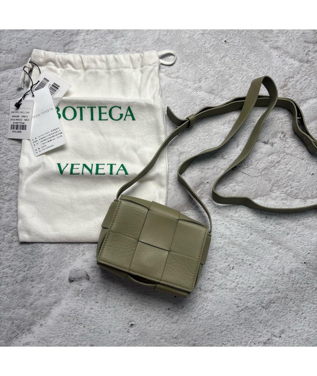BOTTEGA VENETA Салатовая кожаная сумка через плечо, фото 2