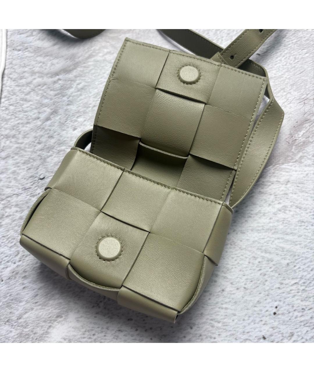 BOTTEGA VENETA Салатовая кожаная сумка через плечо, фото 7