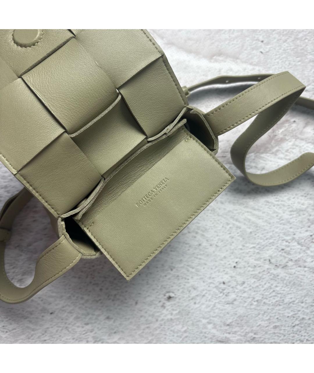 BOTTEGA VENETA Салатовая кожаная сумка через плечо, фото 5