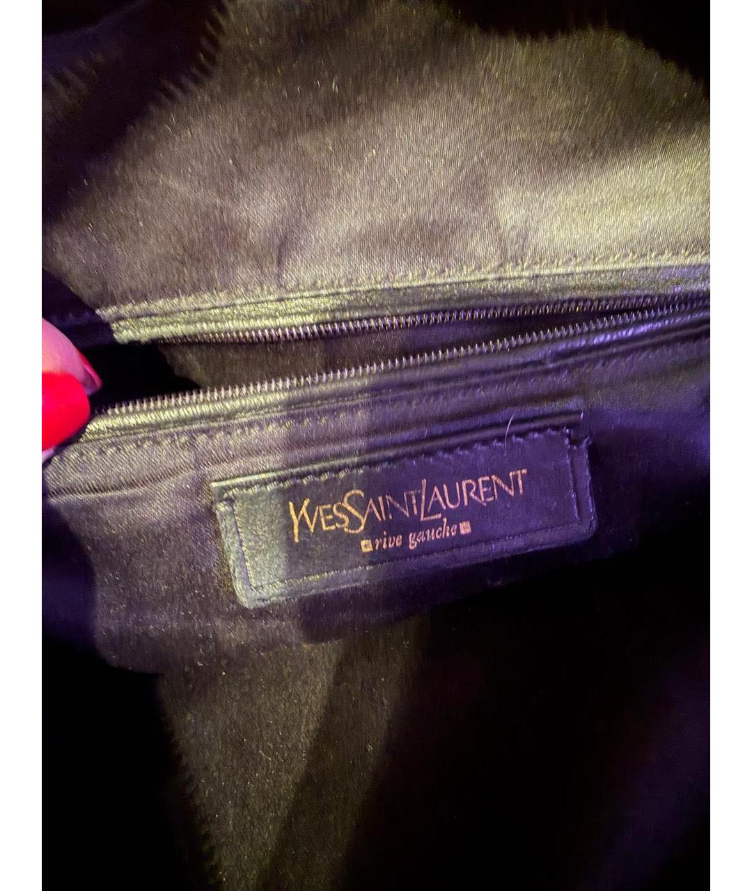SAINT LAURENT Черная сумка через плечо из лакированной кожи, фото 5