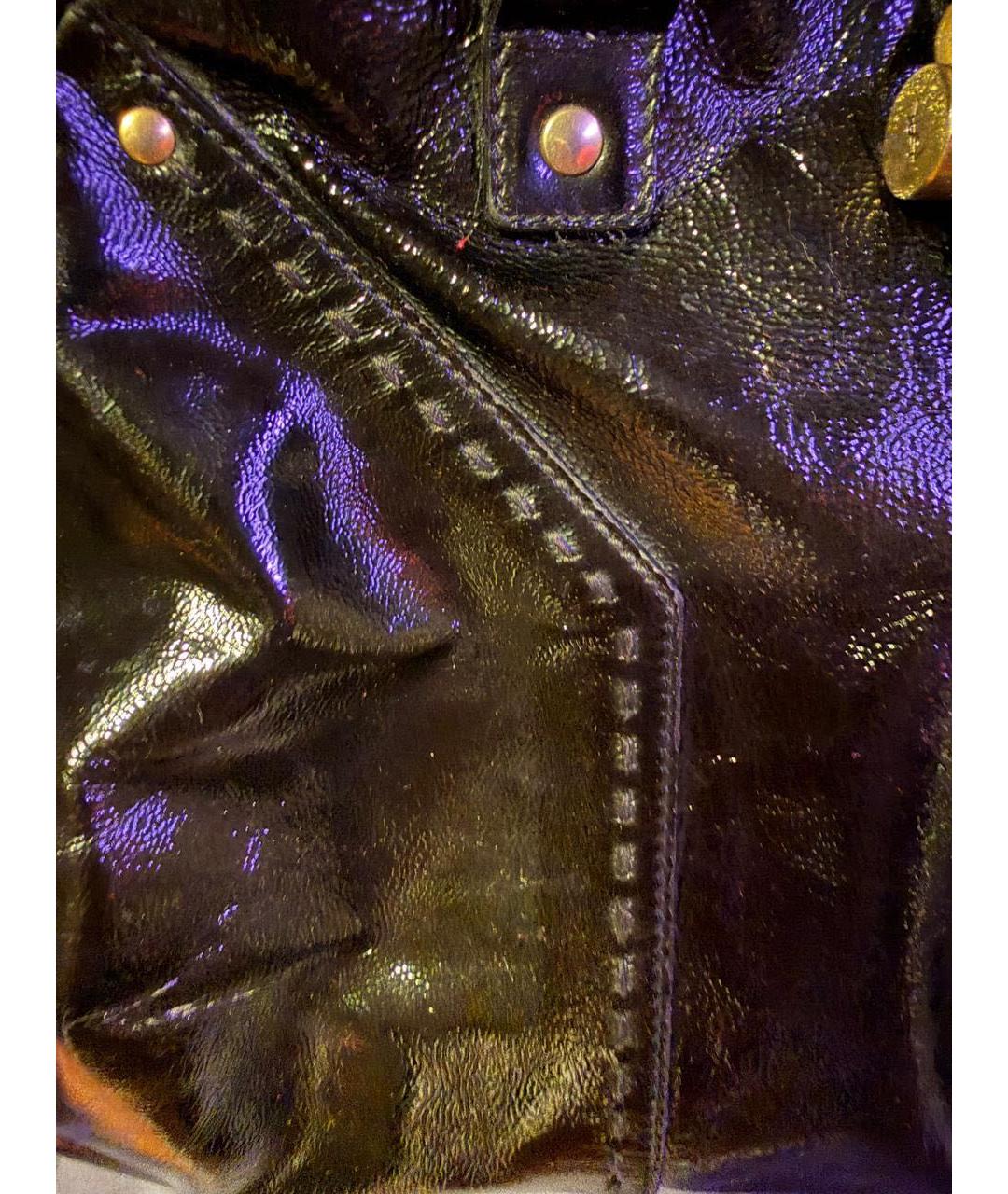 SAINT LAURENT Черная сумка через плечо из лакированной кожи, фото 7