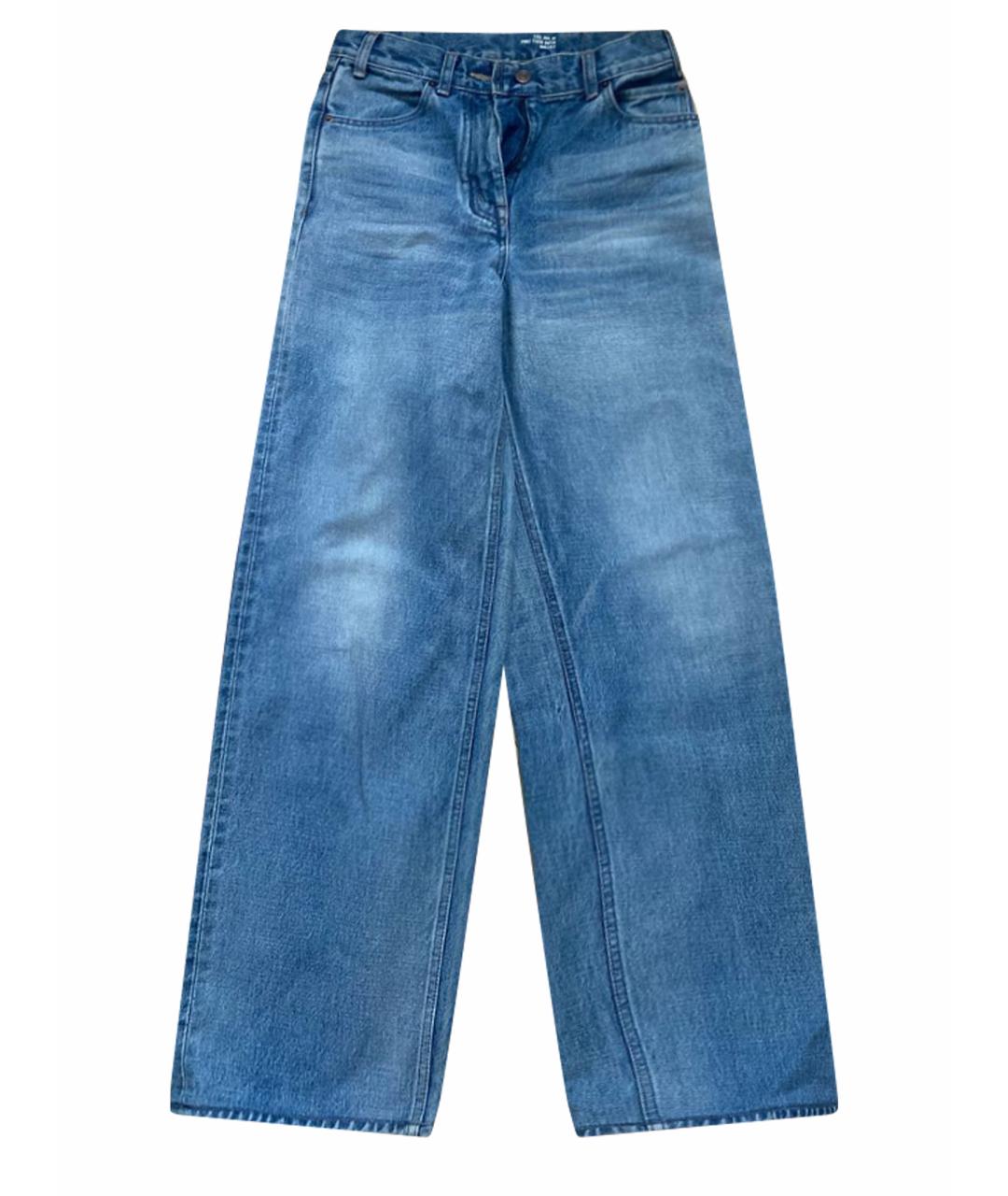 CELINE Голубые хлопковые прямые джинсы, фото 1