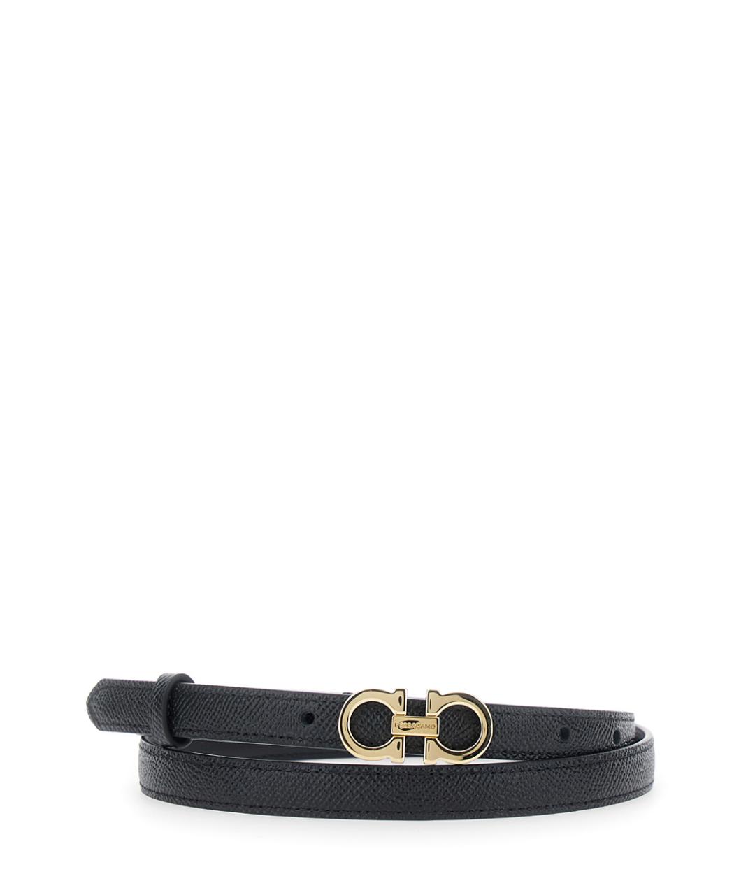 FERRAGAMO Черный кожаный ремень, фото 1