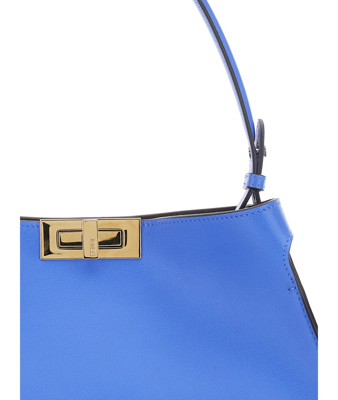 FENDI Синяя кожаная сумка тоут, фото 3