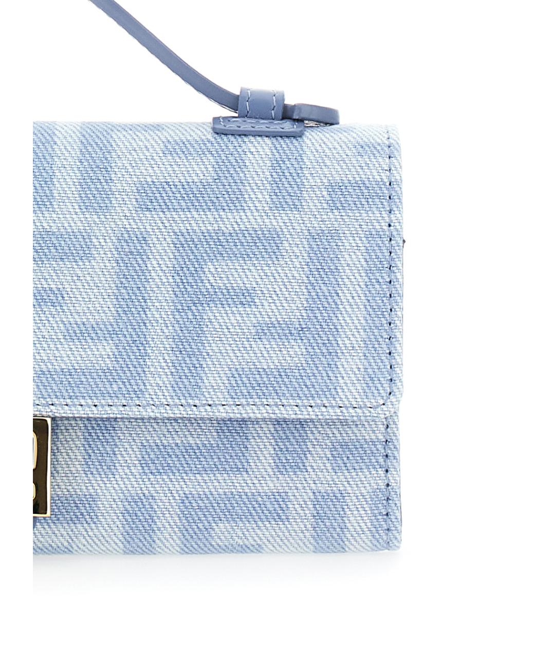 FENDI Синяя хлопковая сумка через плечо, фото 3
