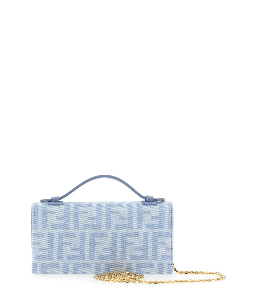 FENDI Синяя хлопковая сумка через плечо, фото 2