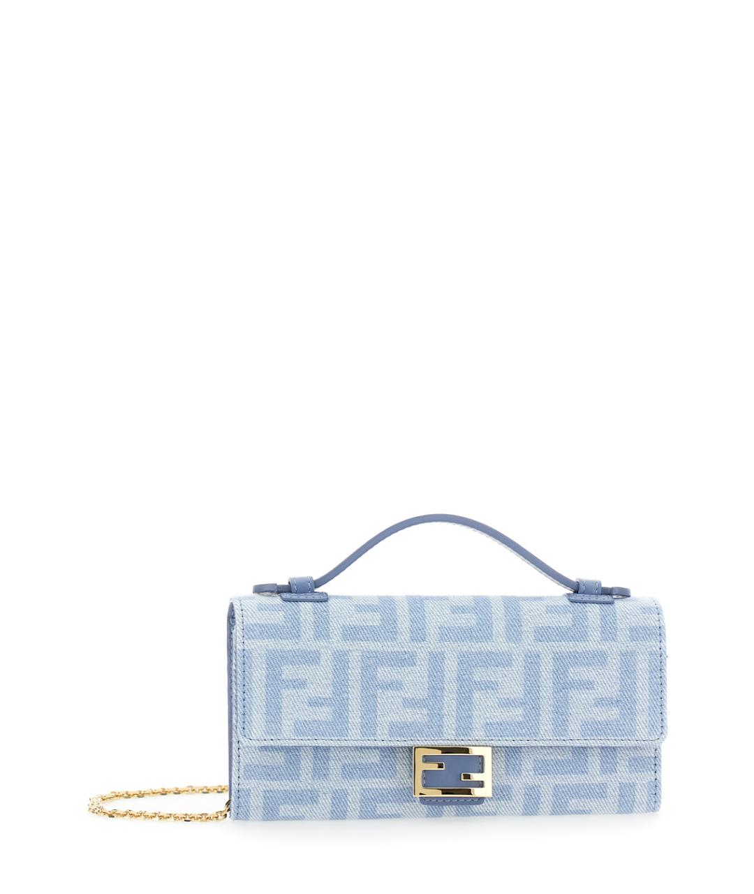 FENDI Синяя хлопковая сумка через плечо, фото 1
