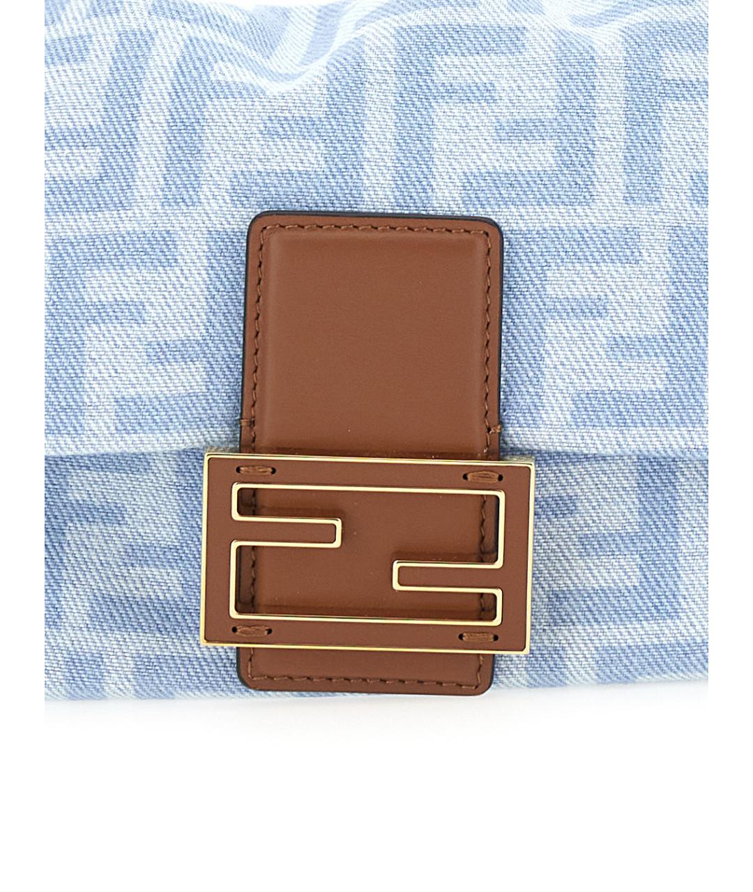 FENDI Синяя хлопковая сумка через плечо, фото 3
