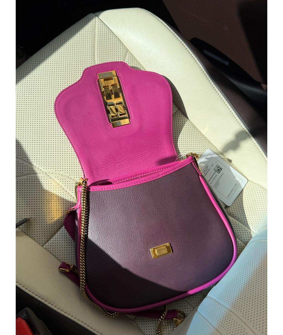 LOUIS VUITTON Фиолетовая кожаная сумка через плечо, фото 7