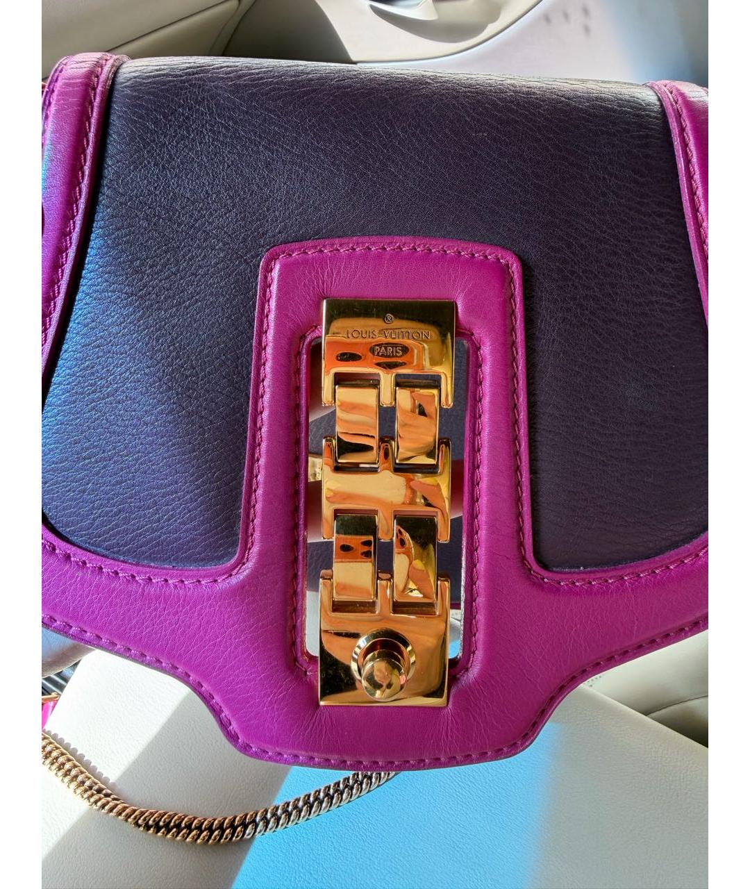 LOUIS VUITTON Фиолетовая кожаная сумка через плечо, фото 3