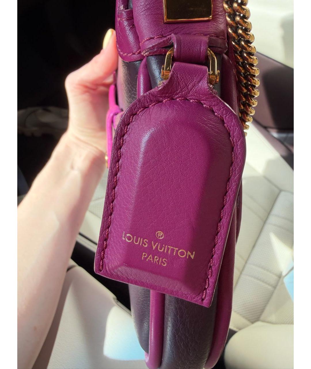 LOUIS VUITTON Фиолетовая кожаная сумка через плечо, фото 4