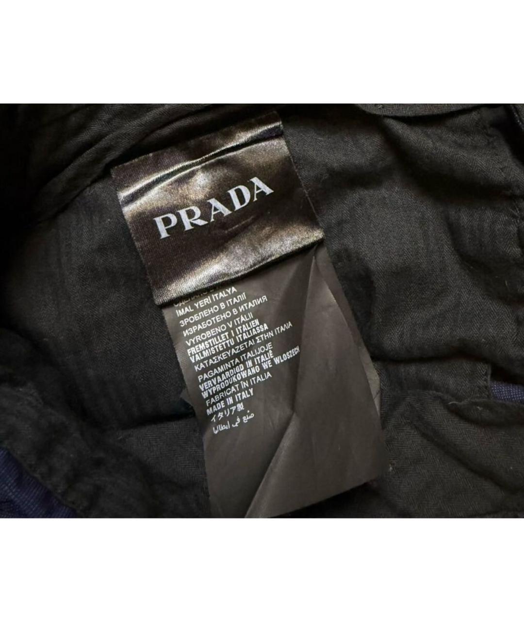 PRADA Синие шерстяные классические брюки, фото 4