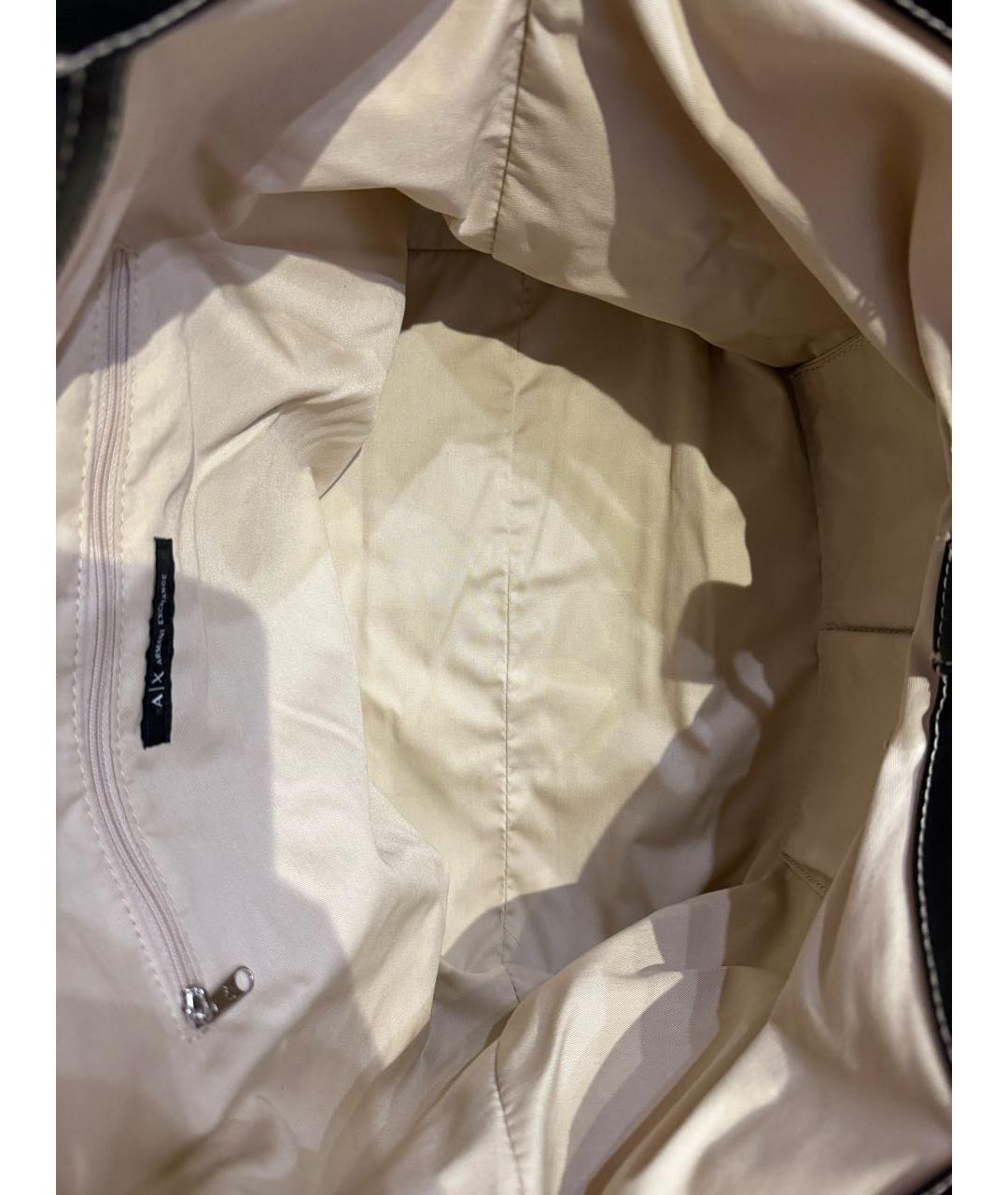 ARMANI EXCHANGE Бежевая плетеная пляжная сумка, фото 4
