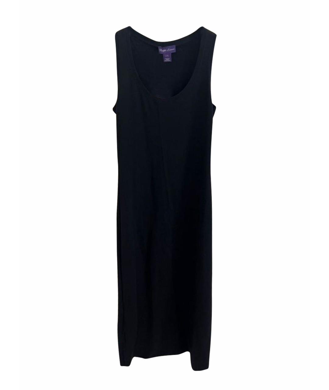 RALPH LAUREN PURPLE LABEL Черное шерстяное повседневное платье, фото 1