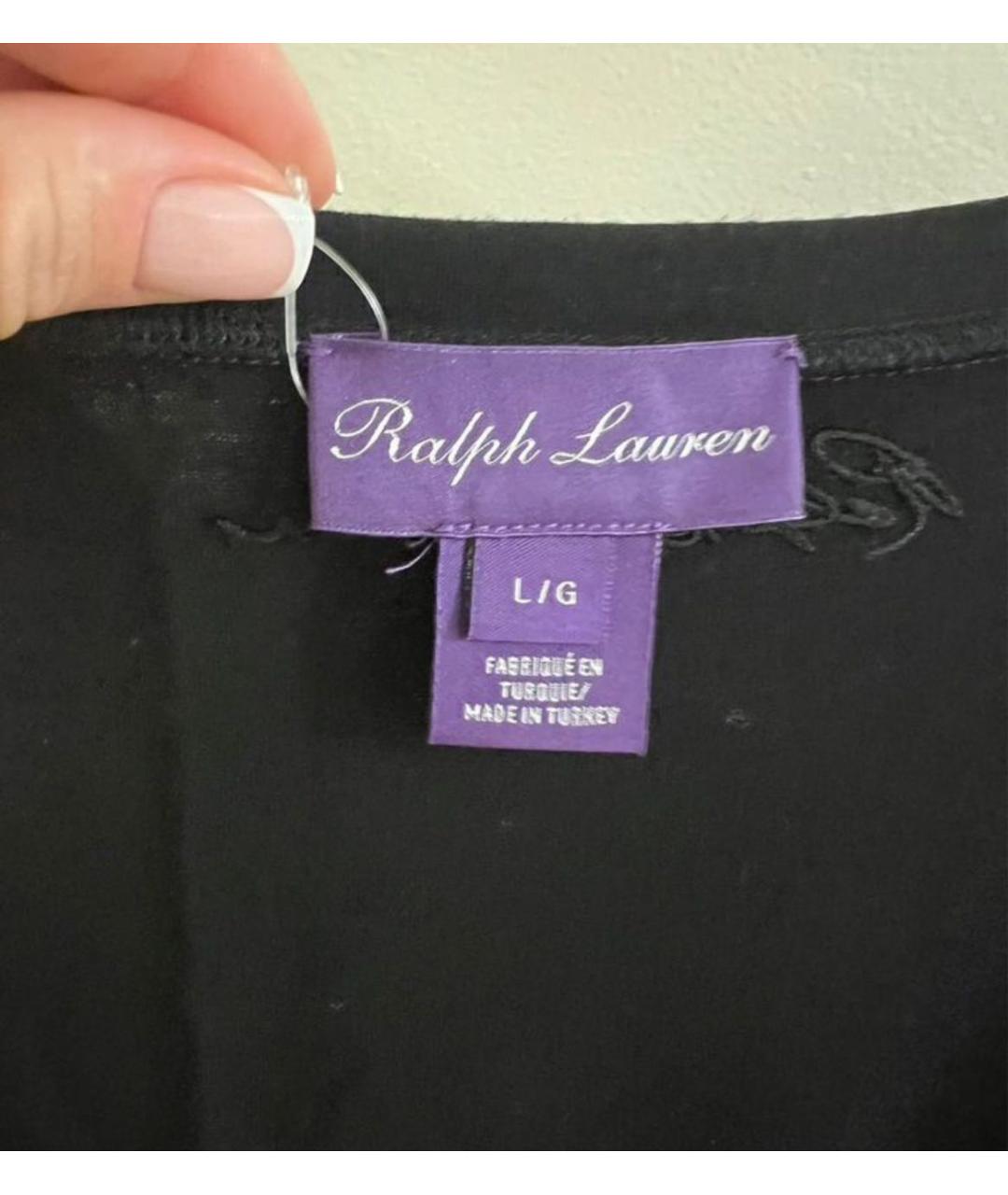 RALPH LAUREN PURPLE LABEL Черное шерстяное повседневное платье, фото 2
