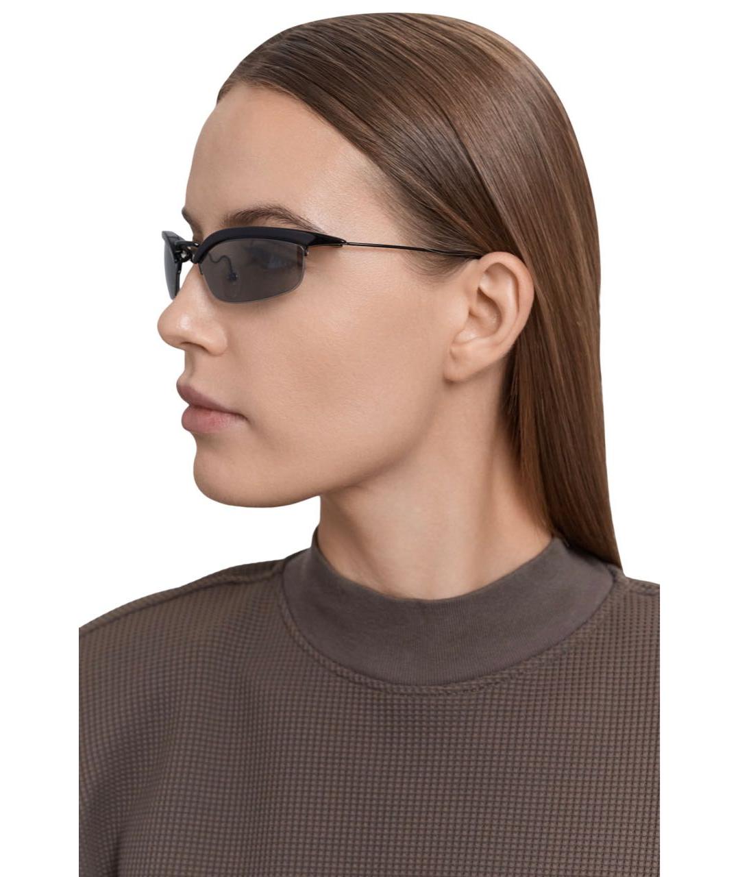 PRADA Черные пластиковые солнцезащитные очки, фото 3