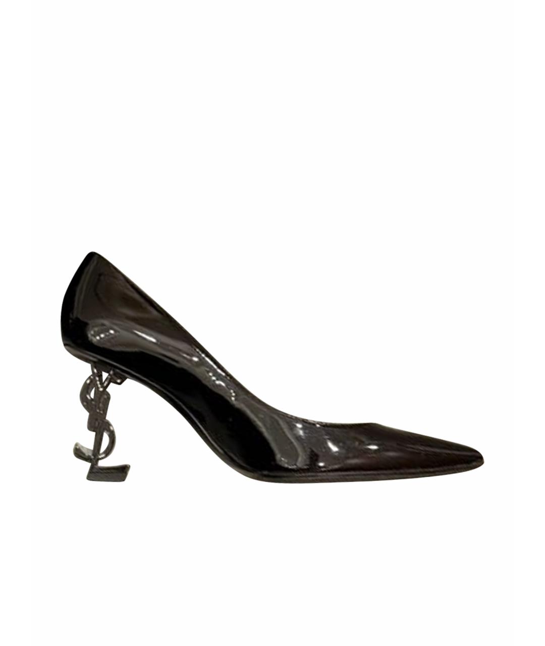 SAINT LAURENT Черные туфли из лакированной кожи, фото 1