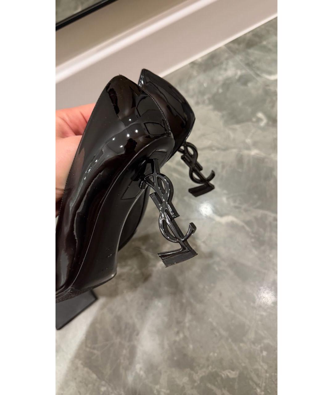 SAINT LAURENT Черные туфли из лакированной кожи, фото 5