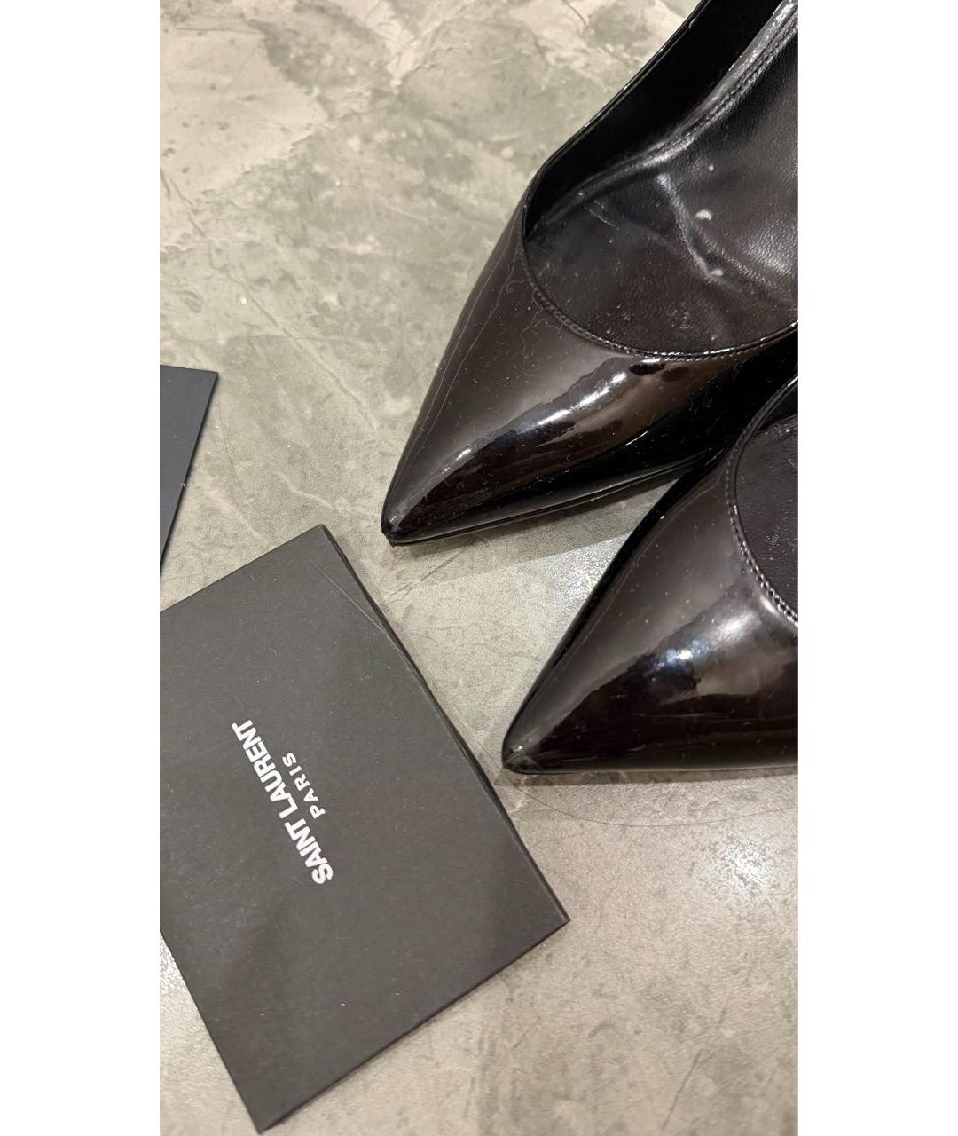 SAINT LAURENT Черные туфли из лакированной кожи, фото 3