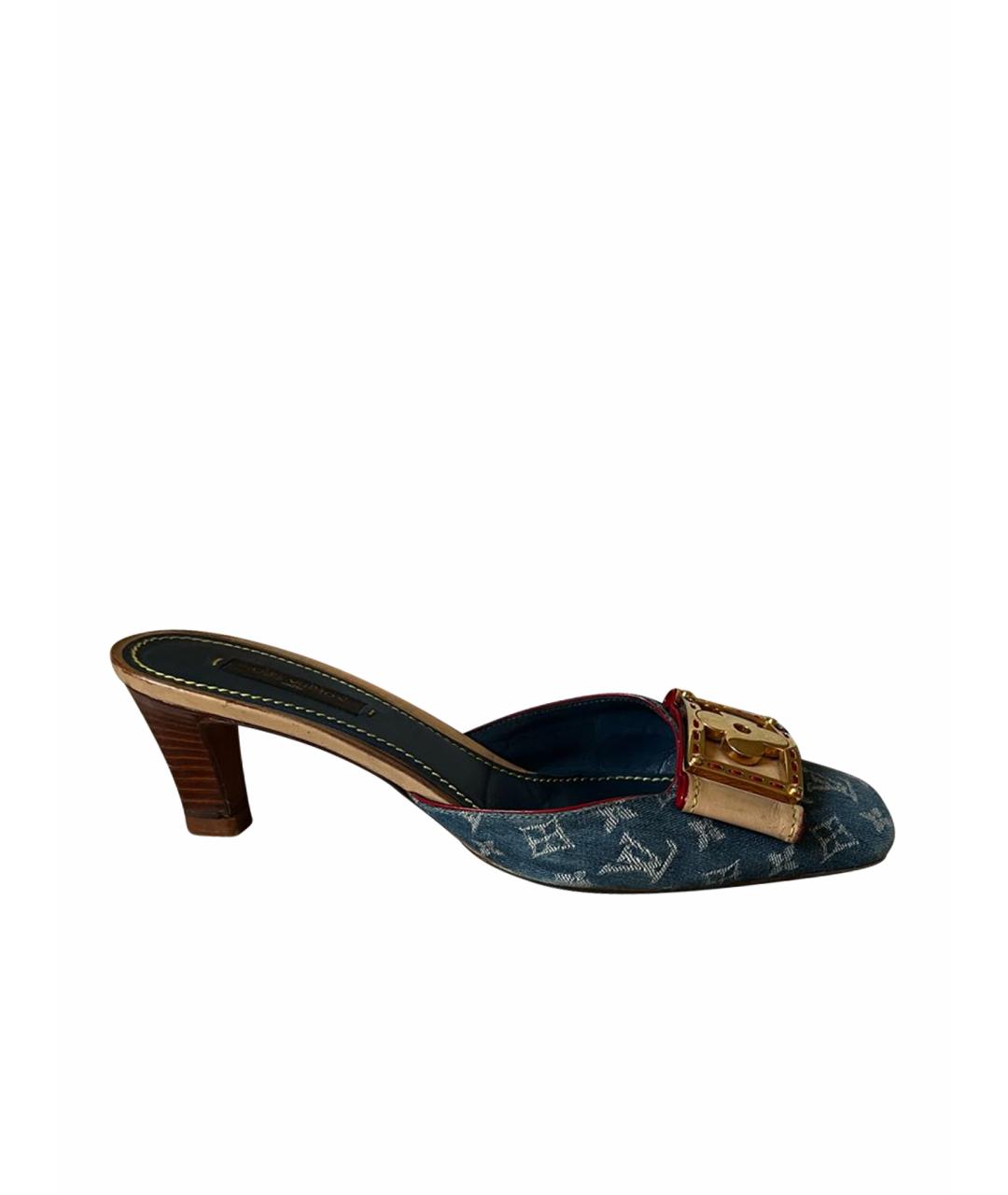 LOUIS VUITTON Синие мюли, фото 1