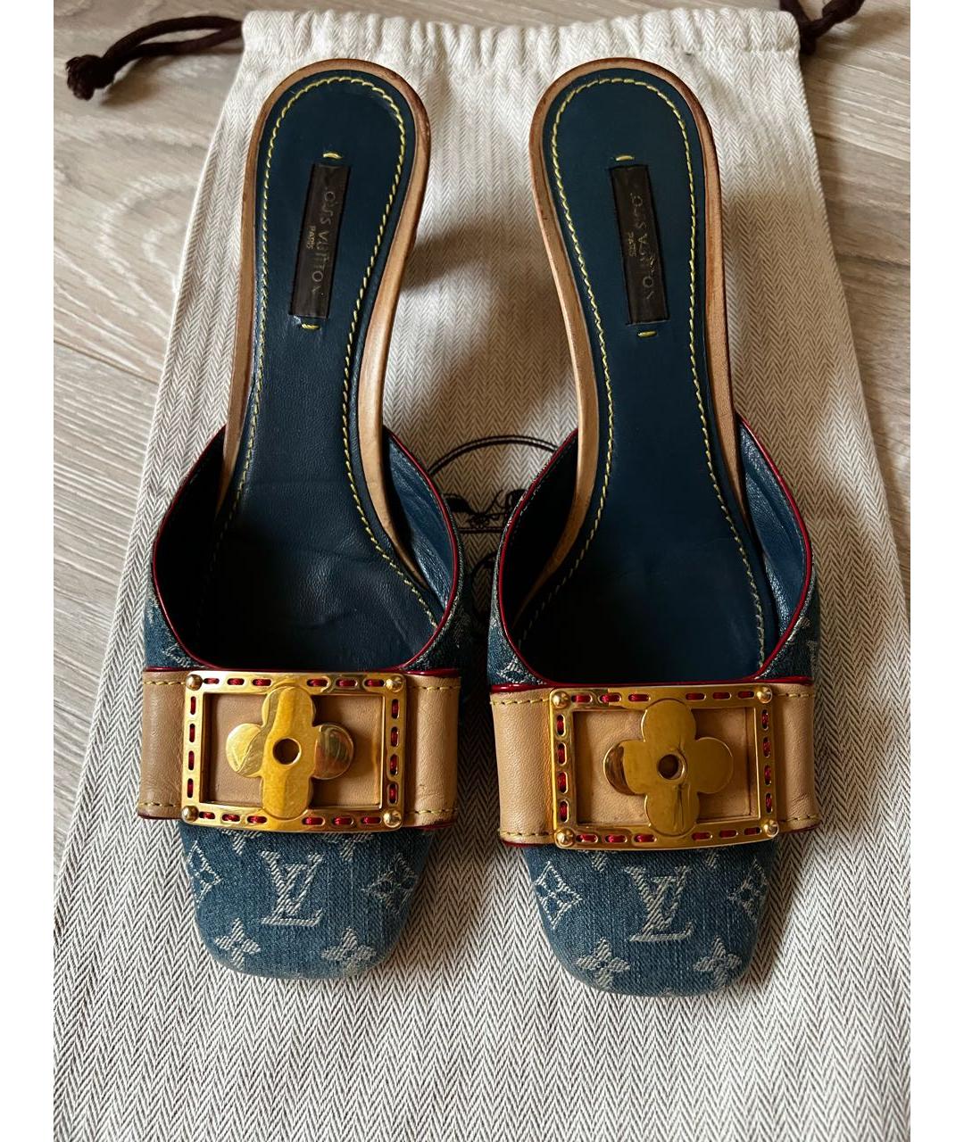 LOUIS VUITTON Синие мюли, фото 2