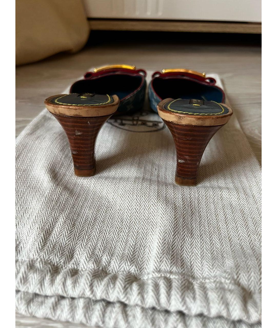 LOUIS VUITTON Синие мюли, фото 4