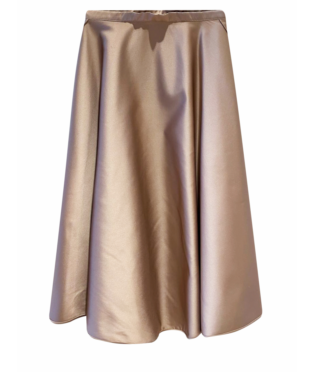 NO. 21 Бежевая полиэстеровая юбка миди, фото 1