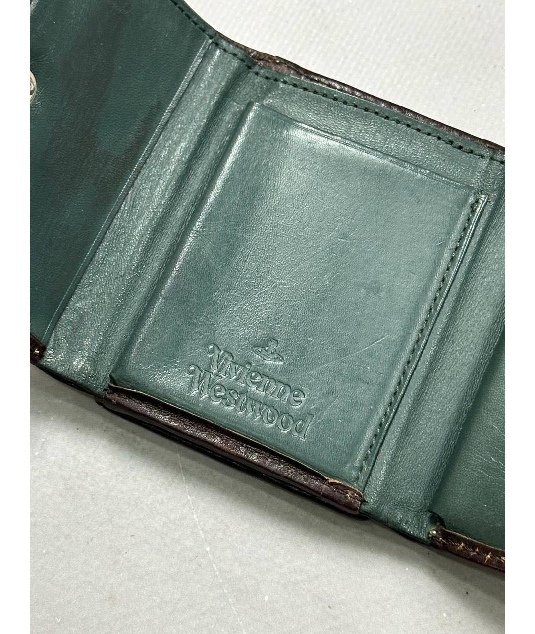 VIVIENNE WESTWOOD Коричневый кожаный кошелек, фото 5