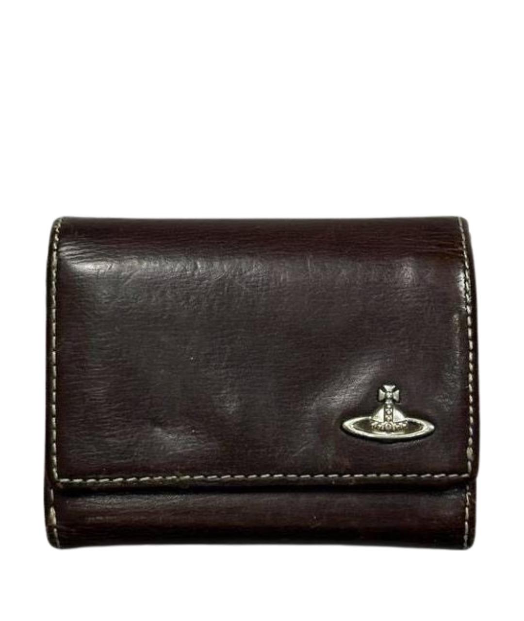 VIVIENNE WESTWOOD Коричневый кожаный кошелек, фото 1