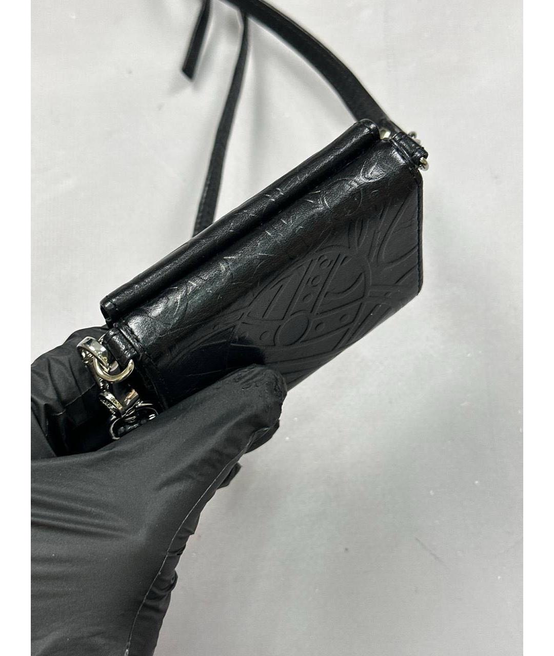 VIVIENNE WESTWOOD Черный кожаный кошелек, фото 8